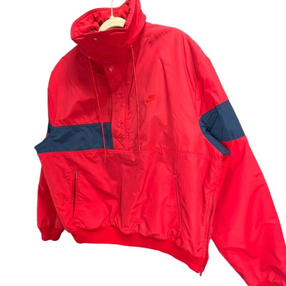 Vintage Nike Pullover Jacket Mens XL Swoosh Windbreaker Fleece Lined 90s Sailing - Picture 2 of 16